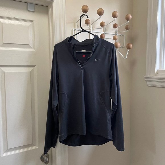 Nike Tops - NIKE - Dry Fit 1/4 Zip Up Pullover - Black - Medium